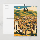 Reisposter voor Fes Morocco Briefkaart (Voorkant / Achterkant)