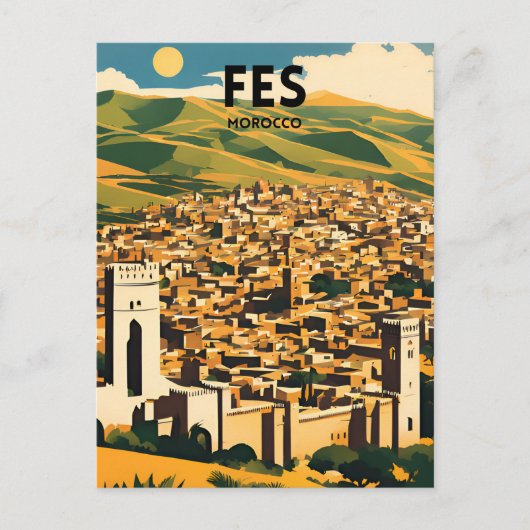 Reisposter voor Fes Morocco Briefkaart (Voorkant)
