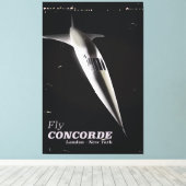 Reisposter voor Fly Concorde stijl Canvas Afdruk (Insitu (Houten vloer))