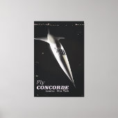 Reisposter voor Fly Concorde stijl Canvas Afdruk (Voorkant)