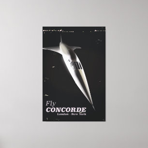 Reisposter voor Fly Concorde  stijl Canvas Afdruk