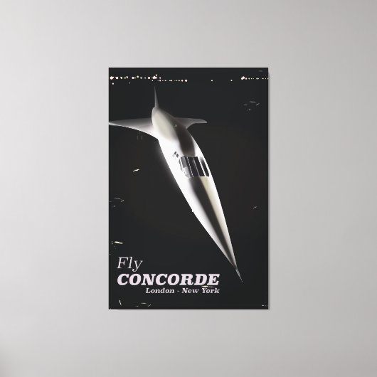 Reisposter voor Fly Concorde stijl Canvas Afdruk (Voorkant)