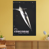 Reisposter voor Fly Concorde stijl Canvas Afdruk (Insitu (Woonkamer))