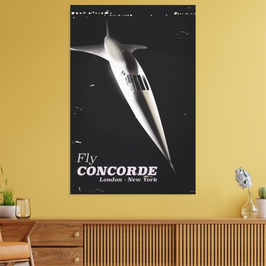 Reisposter voor Fly Concorde stijl Canvas Afdruk (Insitu (Woonkamer))