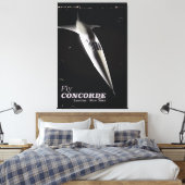 Reisposter voor Fly Concorde stijl Canvas Afdruk (Insitu (Slaapkamer))