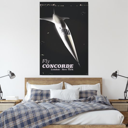 Reisposter voor Fly Concorde stijl Canvas Afdruk (Insitu (Slaapkamer))