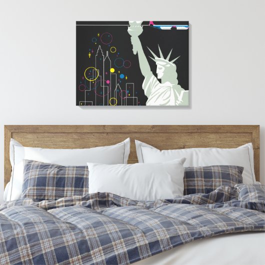 Reisposter voor Flying Northwest Airlines Canvas Afdruk (Insitu (Slaapkamer))