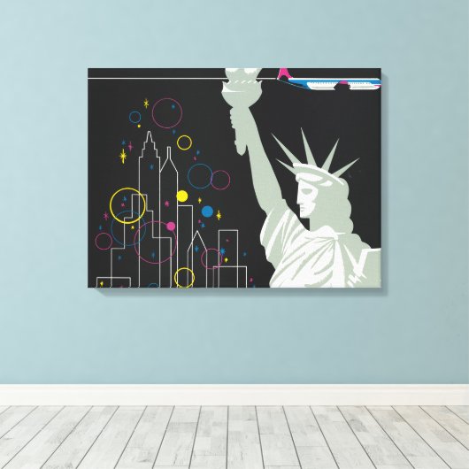 Reisposter voor Flying Northwest Airlines Canvas Afdruk (Insitu (Houten vloer))