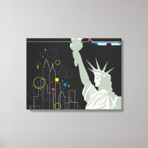 Reisposter voor Flying Northwest Airlines Canvas Afdruk