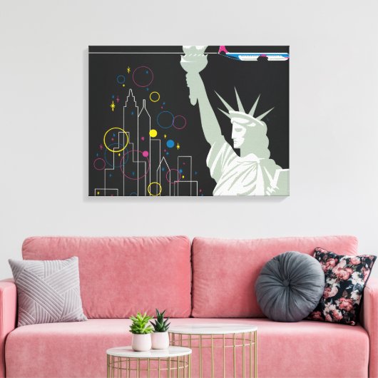 Reisposter voor Flying Northwest Airlines Canvas Afdruk (Insitu (Woonkamer))