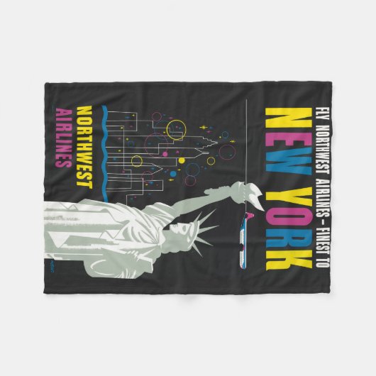 Reisposter voor Flying Northwest Airlines Fleece Deken (Voorkant (Horizontaal))