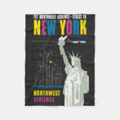 Reisposter voor Flying Northwest Airlines Fleece Deken (Voorkant)