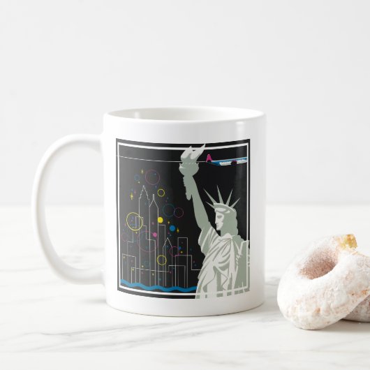 Reisposter voor Flying Northwest Airlines Koffiemok (Met donut)