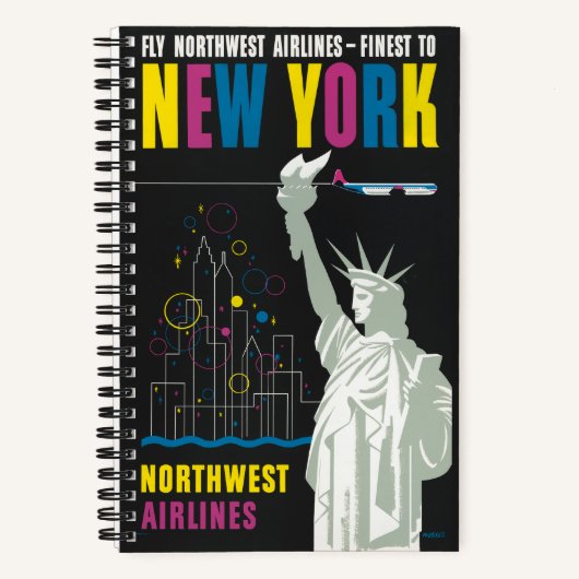 Reisposter voor Flying Northwest Airlines Notitieboek (Voorkant)