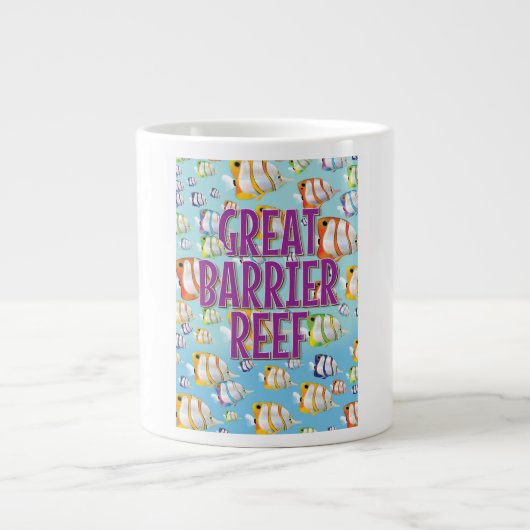 Reisposter voor Great Barrier Reef cartoon Grote Koffiekop (Voorkant)