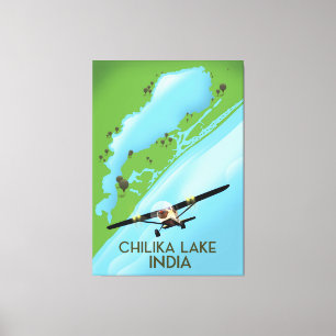 Reisposter voor het Chilika Lake India Canvas Afdruk