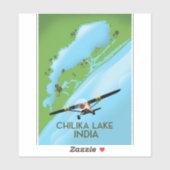 Reisposter voor het Chilika Lake India Sticker (Vel)