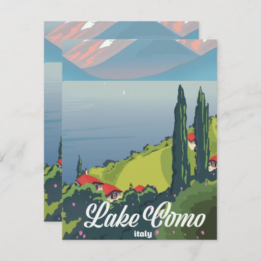 Reisposter voor het meer Como Italië,  (Voorkant / Achterkant)