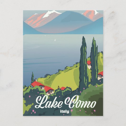 Reisposter voor het meer Como Italië,  Briefkaart (Voorkant)