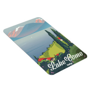 Reisposter voor het meer Como Italië,  Magneet