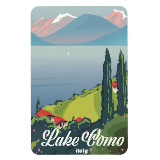 Reisposter voor het meer Como Italië, Magneet (Verticaal)
