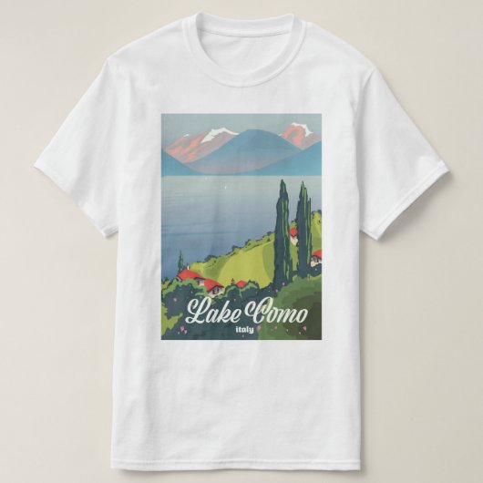Reisposter voor het meer Como Italië, T-shirt (Design voorkant)