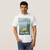 Reisposter voor het meer Como Italië, T-shirt (Voorkant volledig)