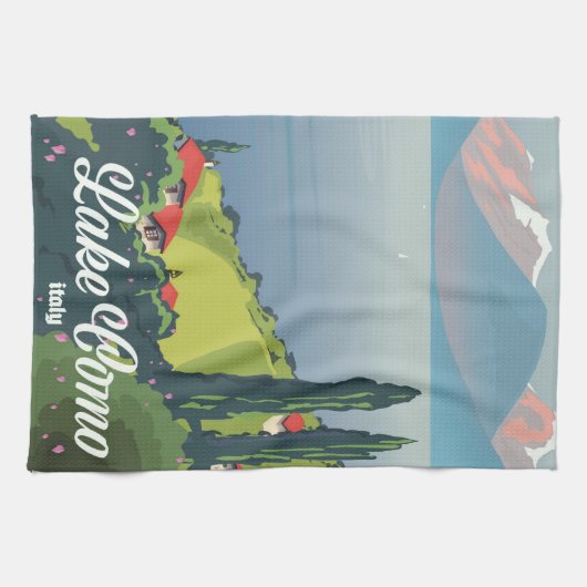 Reisposter voor het meer Como Italië, Theedoek (Horizontaal)