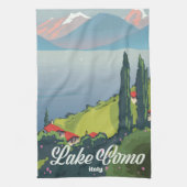 Reisposter voor het meer Como Italië,  Theedoek (Verticaal)