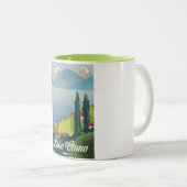 Reisposter voor het meer Como Italië,  Tweekleurige Koffiemok (Voorkant rechts)