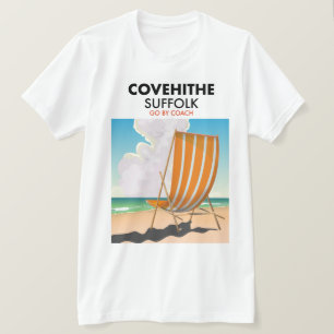 Reisposter voor het strand van Covehithe suffolk T-shirt