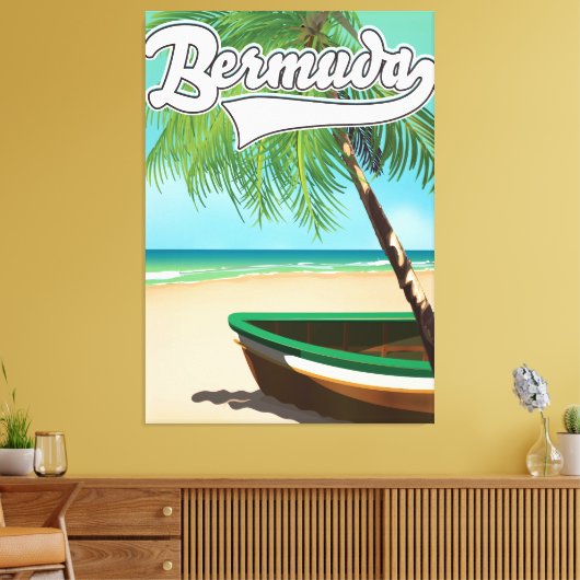 Reisposter voor het Tropische eiland Bermuda Canvas Afdruk (Insitu (Woonkamer))
