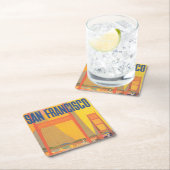 Reisposter voor het vliegen van TWA naar San Franc Kartonnen Onderzetters (Insitu)