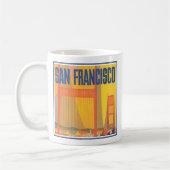 Reisposter voor het vliegen van TWA naar San Franc Koffiemok (Links)