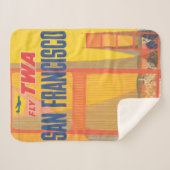 Reisposter voor het vliegen van TWA naar San Franc Sherpa Deken (Voorkant (horizontaal))