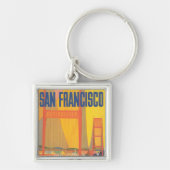 Reisposter voor het vliegen van TWA naar San Franc Sleutelhanger (Voorkant)