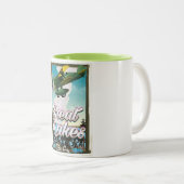 Reisposter voor het vliegtuig van de Grote Meren Tweekleurige Koffiemok (Voorkant rechts)