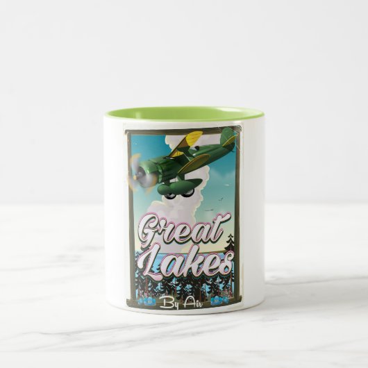 Reisposter voor het vliegtuig van de Grote Meren Tweekleurige Koffiemok (Center)