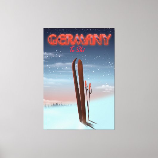 Reisposter voor Ice Ski Canvas Afdruk (Voorkant)