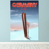 Reisposter voor Ice Ski Canvas Afdruk (Insitu (Houten vloer))