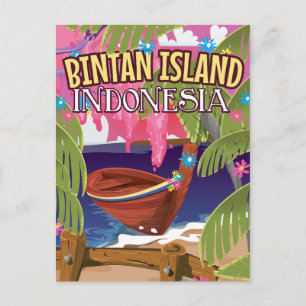 Reisposter voor Indonesië op het eiland Bintan Briefkaart