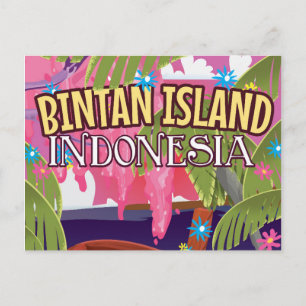Reisposter voor Indonesië op het eiland Bintan Briefkaart