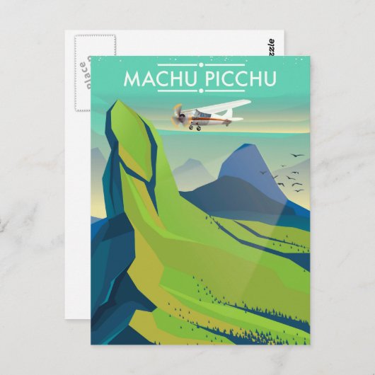 reisposter voor machu picchu briefkaart (Voorkant / Achterkant)