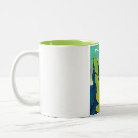 reisposter voor machu picchu tweekleurige koffiemok (Links)