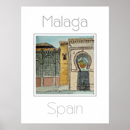 Reisposter voor Malaga Spanje Poster (Voorkant)