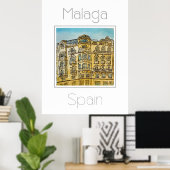 Reisposter voor Malaga Spanje Poster (Thuiskantoor)