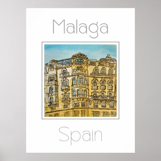 Reisposter voor Malaga Spanje Poster (Voorkant)