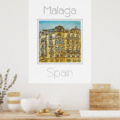 Reisposter voor Malaga Spanje Poster (Keuken)