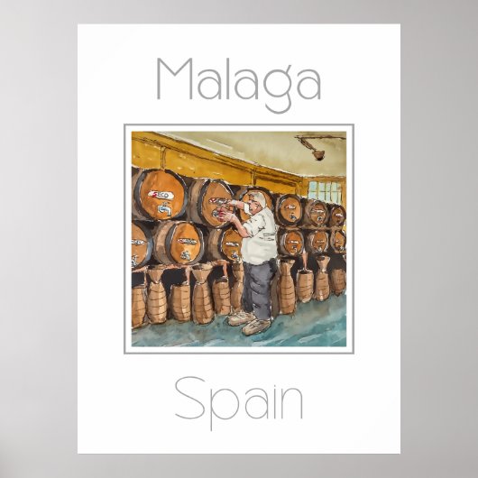 Reisposter voor Malaga Spanje Poster (Voorkant)