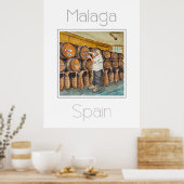 Reisposter voor Malaga Spanje Poster (Keuken)